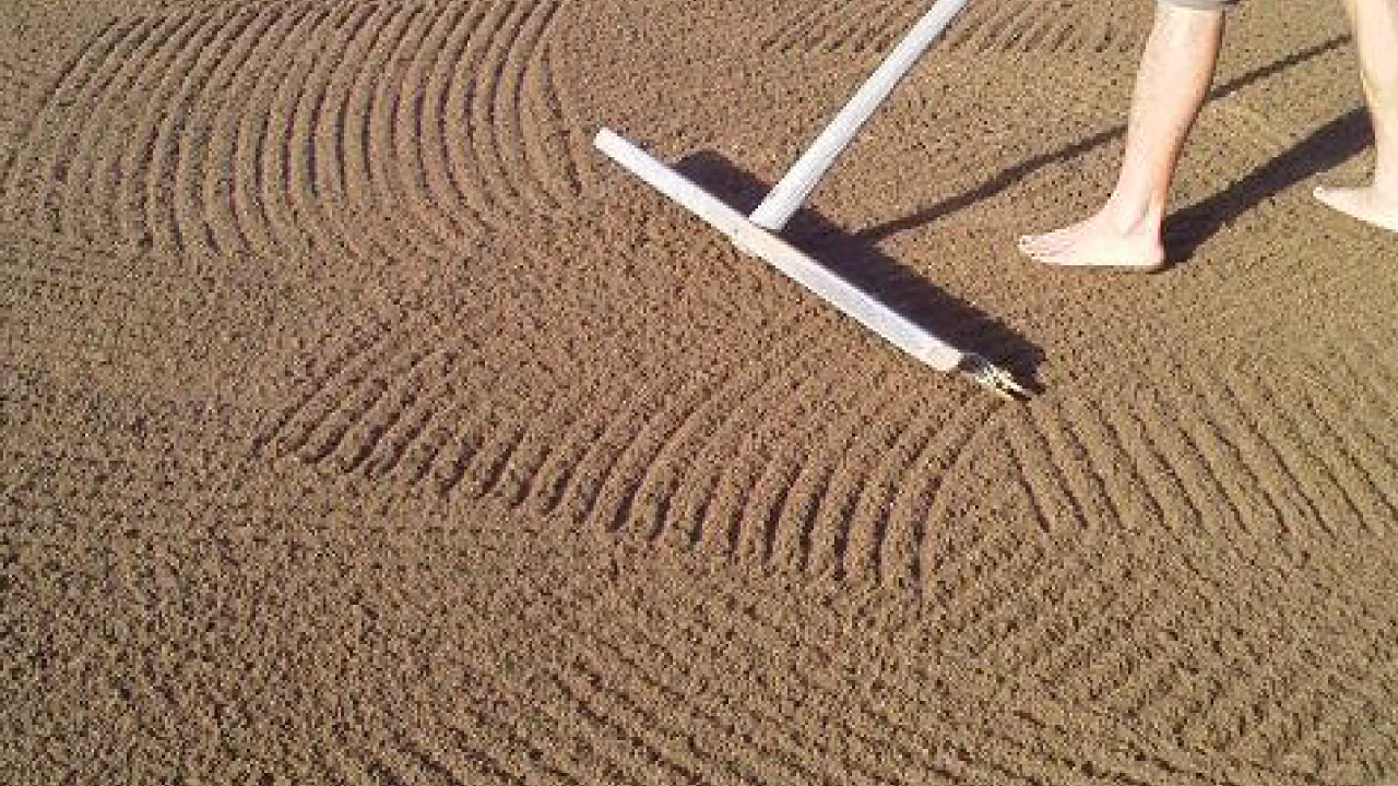 砂を乾燥させる